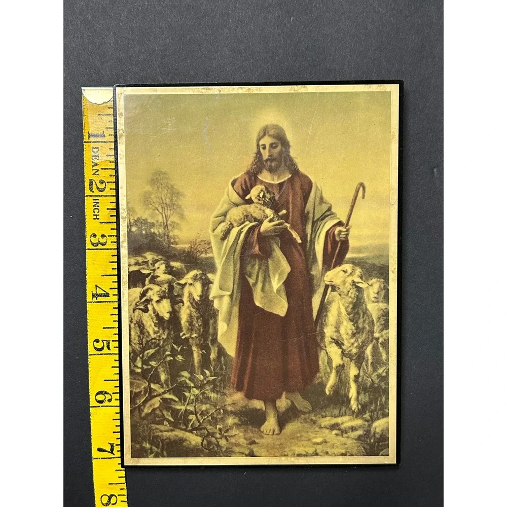 Vintage Bit-O-Sunshine Jesus the Good Shepherd Plaque No 763 5x7inches